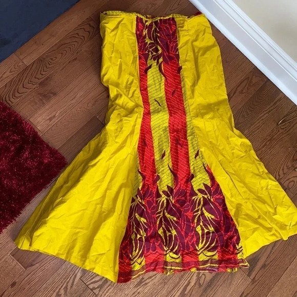 African print Ankara luxury  Maxi Skirt L - Picture 3 of 10